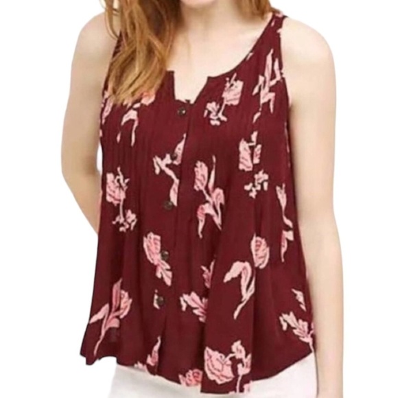 Maeve Anthropologie Diana Floral Swing Tank  Top Size 0 - Picture 1 of 11